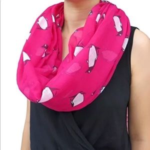 Hot pink infinity Penguin scarf